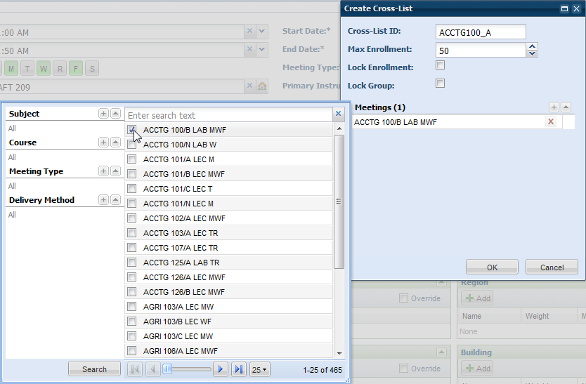 CrossList_SelectSection